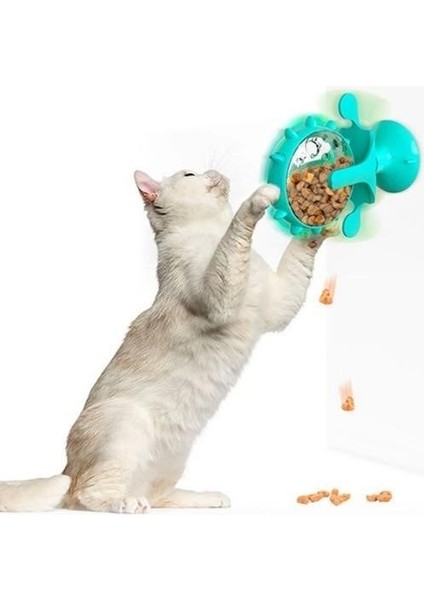 Vantuzlu Zilli Interaktif Dönebilen Mama Kaplı Renkli Eğlenceli Eğitici Kedi Oyuncağı fırsatları