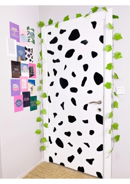 Turuncu Inek Desenli Kapı ve Duvar Dekor Stickeru