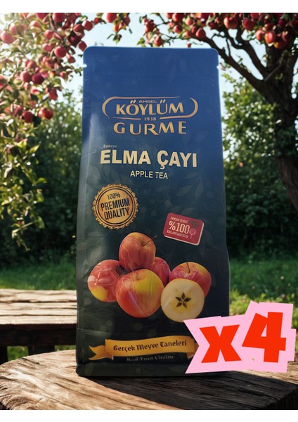 Amasya Elma Çayı 450 gr Doğal Elma Kurusu Çayı /4 Adet