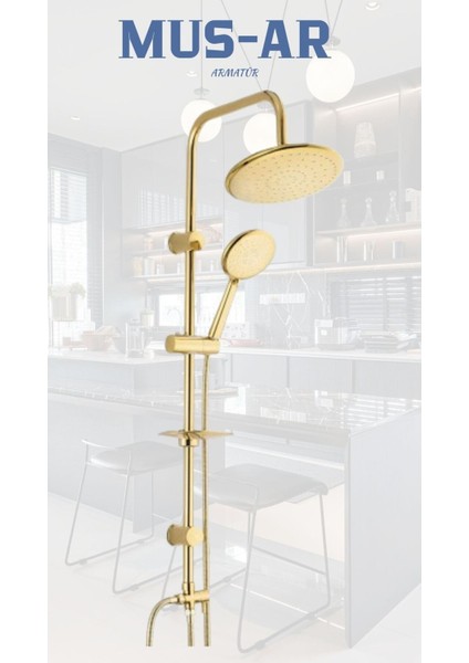 Gold Yuvarlak Duş Seti