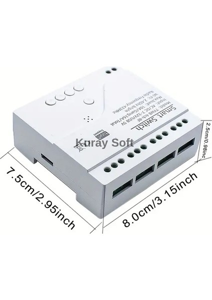 Kuraysoft 4 Kanallı Akıllı Röle Wi-Fi + Rf 433MHZ Destekli Tuya & Smart Life Uyumlu Uzaktan Kumandalı Akıllı Anahtar modelleri