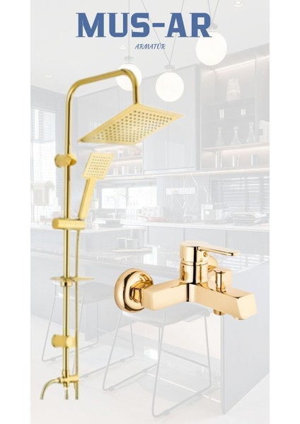 Gold Kare Duş Robotu - Kare Banyo Bataryası