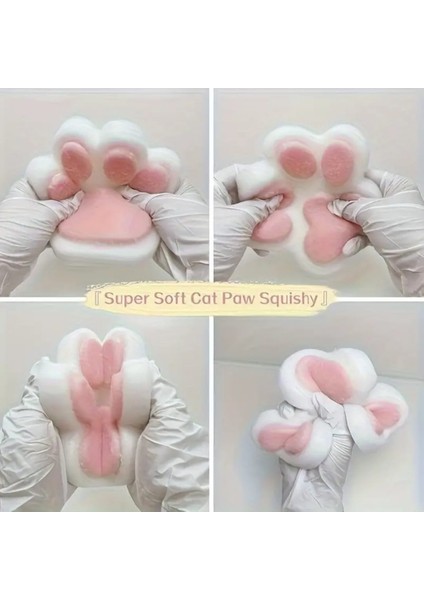 1 Adet Dev Boy Tüylü Kedi Patisi Squishy Oyuncağı Sukuşi (14X14CM) fiyatları