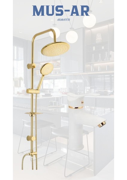 Gold Duş Robotu - Kartal Sabit Lavabo Bataryası Set