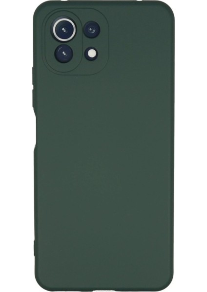 Xiaomi Mi 11 Lite Kılıf Nano Içi Kadife Silikon - Koyu Yeşil