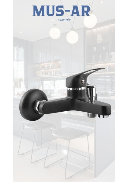 Siyah - Krom Mix Banyo Bataryası