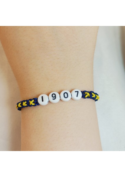 Fenerbahçe 1907 Taraftar Makrome Örgü Bileklik | El Yapımı Ayarlanabilir Sarı Lacivert Unisex Spor Takı | Dayanıklı Hediyelik Erkek Kadın Taraftar Aksesuar | FB Fenerbahçe Bileklik