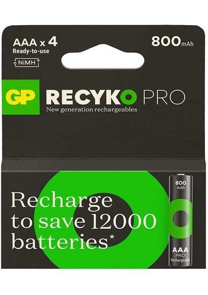 Recyko Pro 800 Mah Ni-Mh 1.2 Volt Aaa Ince Kalem Şarjlı Pil 4lü Paket fiyatları
