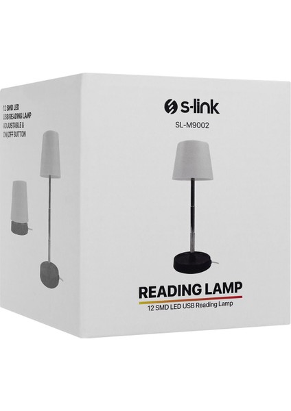 Paslanmaz Çelik USB Bağlantılı Masa Üstü 12 Smd LED Okuma Lambası