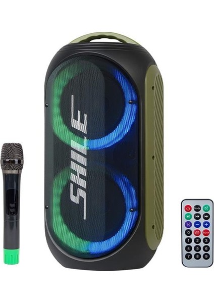 SL-2019A El Mikrofonlu-Kumandalı Usb/sd/bt Işıklı Taşınabilir Şarjlı Seyyar Anfi