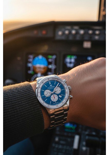 Aeromatic Chronograph Swiss Made Çelik Erkek Kol Saati