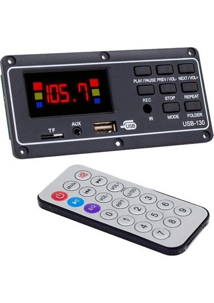 MV-15949 Usb-Sd-Aux-Bluetooth Mikrofonlu Kumandalı Ekranlı Oto Teyp Çevirici Dijital Player Board