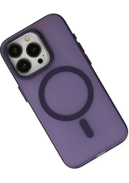 iPhone 15 Pro Kılıf Lodos Magneticsafe Mat Kapak - Mor modelleri