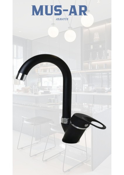 Siyah Krom Lavabo Bataryası