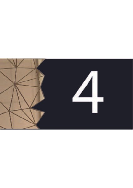 Şık Aynalı Modern Kapı Numarası, Gold Renk, Estetik ve Zarif Tasarım