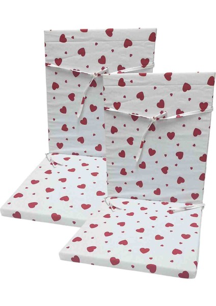 2'adet Sünger Dolgulu Arkalıklı Fermuarlı (40 x 87 x 3 cm Ebatlarında) Sandalye Minderi