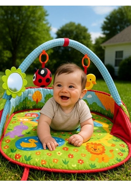 Hayvanlar Dünyası 3'ü 1 Arada Bebek Oyun Seti-Oyun Halısı/top Havuzu/aktivite Matı