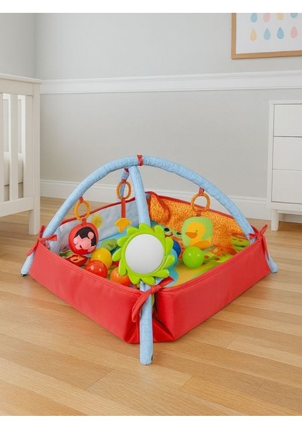 Hayvanlar Dünyası 3'ü 1 Arada Bebek Oyun Seti-Oyun Halısı/top Havuzu/aktivite Matı fiyatları