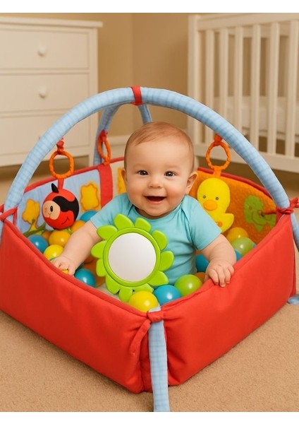 Hayvanlar Dünyası 3'ü 1 Arada Bebek Oyun Seti-Oyun Halısı/top Havuzu/aktivite Matı fırsatları