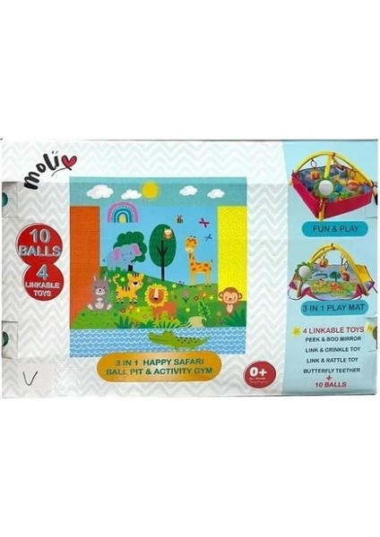 Hayvanlar Dünyası 3'ü 1 Arada Bebek Oyun Seti-Oyun Halısı/top Havuzu/aktivite Matı indirimleri
