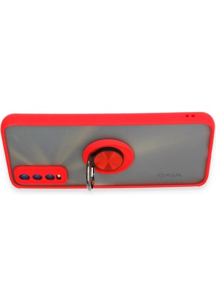 Vivo Y11S Kılıf Montreal Yüzüklü Silikon Kapak - Kırmızı modelleri