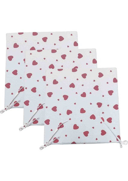 3'adet Sünger Dolgulu Fermuarlı (40 x 40 x 3 cm Ebatlarında) Sandalye Minderi