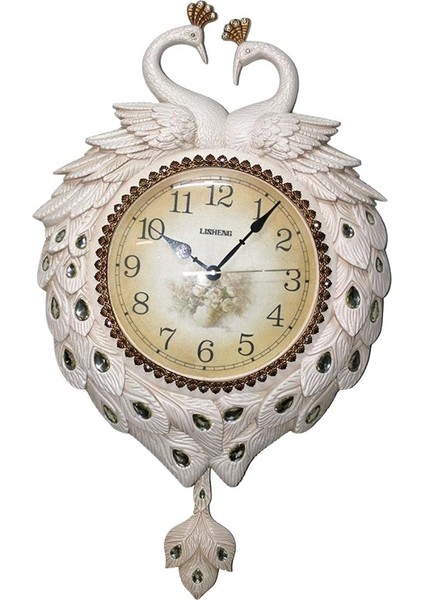 Duvar Saati Tavuskuşu Temalı Polyester Saat No.4 40 x 60 cm