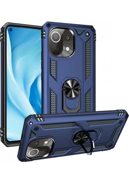 Xiaomi Mi 11 Lite Kılıf Sofya Yüzüklü Silikon Kapak - Lacivert fiyatları