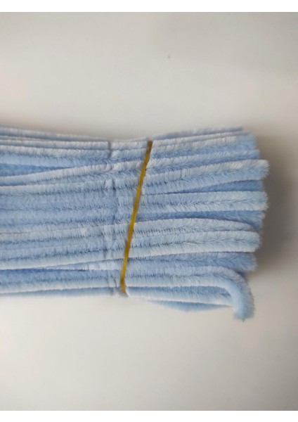 100 Adet Açık Mavi Şönil, Çiçek Yapımına Uygun Tüylü Tel, 30 cm 6 mm fırsatları