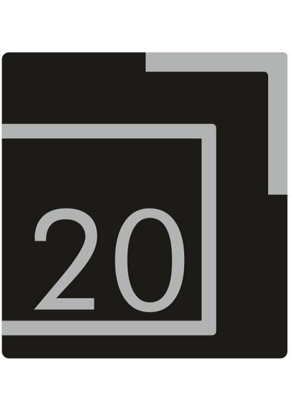 Kare Siyah Kapı Numarası Gümüş Aynalı Pleksi, Modern ve Şık Tasarım