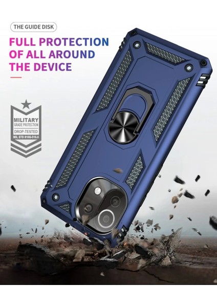 Xiaomi Mi 11 Lite Kılıf Sofya Yüzüklü Silikon Kapak - Lacivert fırsatları