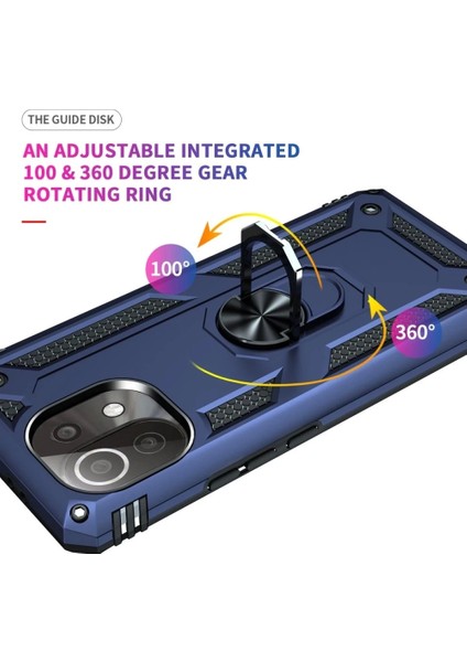 Xiaomi Mi 11 Lite Kılıf Sofya Yüzüklü Silikon Kapak - Lacivert indirimleri