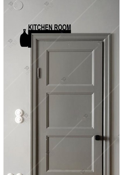 Yazılı Köşelik, Sol Köşe Ahşap Kapı Süsü, Dekoratif, Siyah