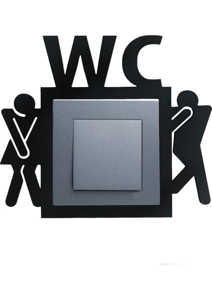 Şık Ahşap Tuvalet Wc Priz Çerçevesi Dekorasyon Siyah