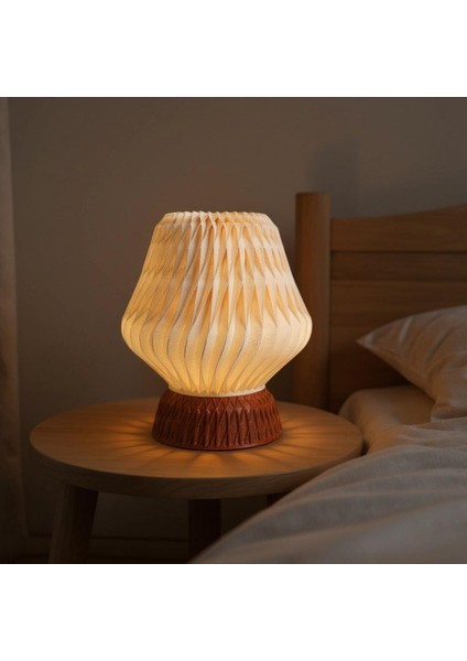 Tera El Yapımı Abajur – Reçine Taban, Ekru Özel Tasarım Şapka | Modern Retro Stil modelleri