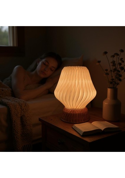 Tera El Yapımı Abajur – Reçine Taban, Ekru Özel Tasarım Şapka | Modern Retro Stil indirimleri