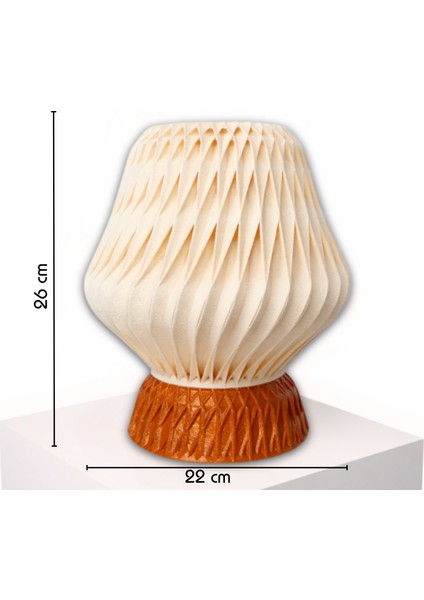 Tera El Yapımı Abajur – Reçine Taban, Ekru Özel Tasarım Şapka | Modern Retro Stil