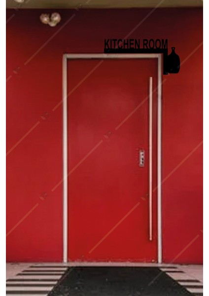 Ahşap Kapı Süsü, Kitchen Room Yazılı, Sağ Köşe, Dekoratif, Siyah Renkli fiyatları