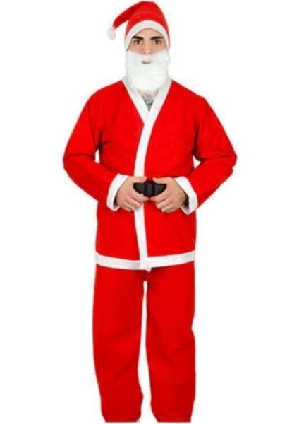 Kırmızı Noel Baba Lüks Kostüm, Yılbaşı Partileri Için Şık ve Eğlenceli Seçenek