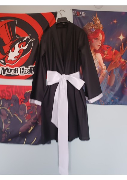 Anime Ichigo Bleach Cosplay Kimono, Siyah, Şık ve Rahat Tasarım