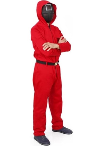 Yetişkin Kırmızı Squid Game Kostüm, Eğlence ve Şıklık Bir Arada fiyatları