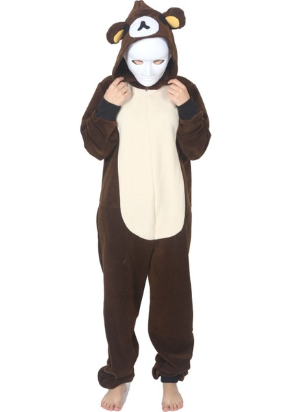Kahverengi Yetişkin Ayı Kostümü Rahat ve Eğlenceli Pijama Takımı fiyatları