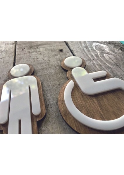 Beyaz Wc Yönlendirme Tabelası Kadın-Erkek-Engelli, Pratik ve Şık Tasarım modelleri