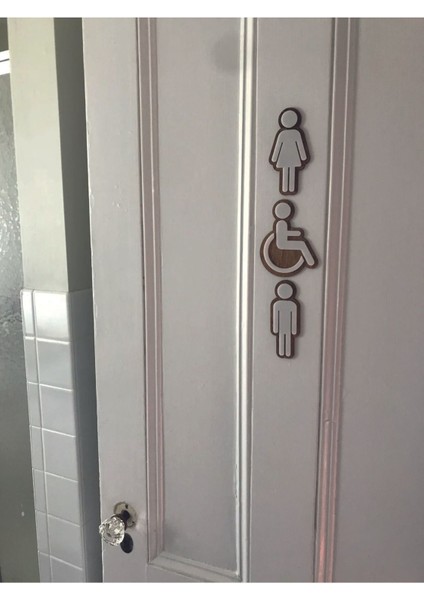 Beyaz Wc Yönlendirme Tabelası Kadın-Erkek-Engelli, Pratik ve Şık Tasarım fırsatları