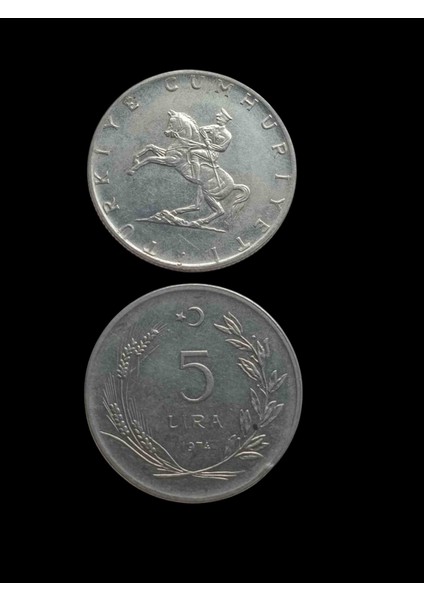 1976 5 Türk Lirası Koleksiyon Para. Koleksiyon Başlangıç Setleri. Antika Darpane Hobi .