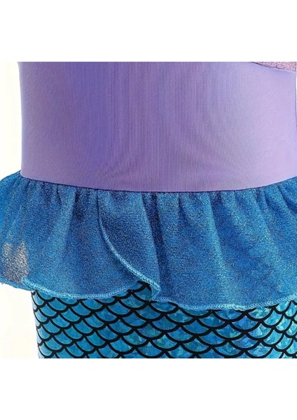 Parlak Mor Denizkızı Kız Çocuk Tütü Etek ve Kostüm Seti indirimleri