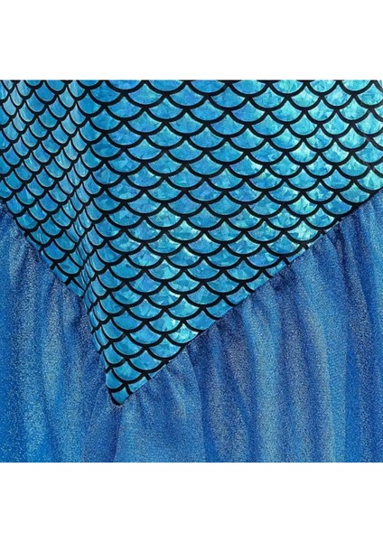 Parlak Mor Denizkızı Kız Çocuk Tütü Etek ve Kostüm Seti