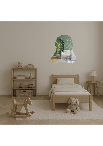 Küçük Köpek Yüzü Sanatsal Aynalı Tablo - TOA7392-7720 fırsatları