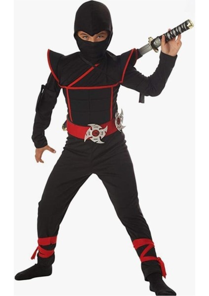 Çocuklar Için Şık ve Rahat Siyah Ninja Kostüm Seti