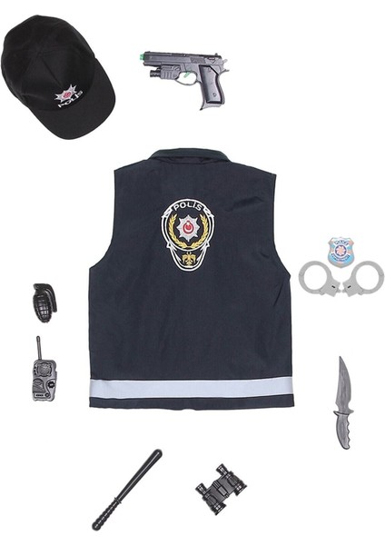 Çocuklar Için Şık ve Rahat Polis Temalı Yelek, Siyah Renk Seçeneğiyle. fiyatları
